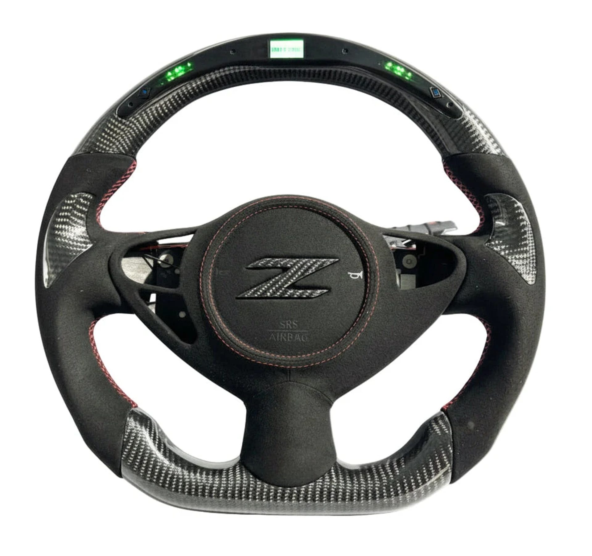 2009-2020 Nissan 370Z Carbon Fiber Steering Wheel + Airbag Cover - Preset