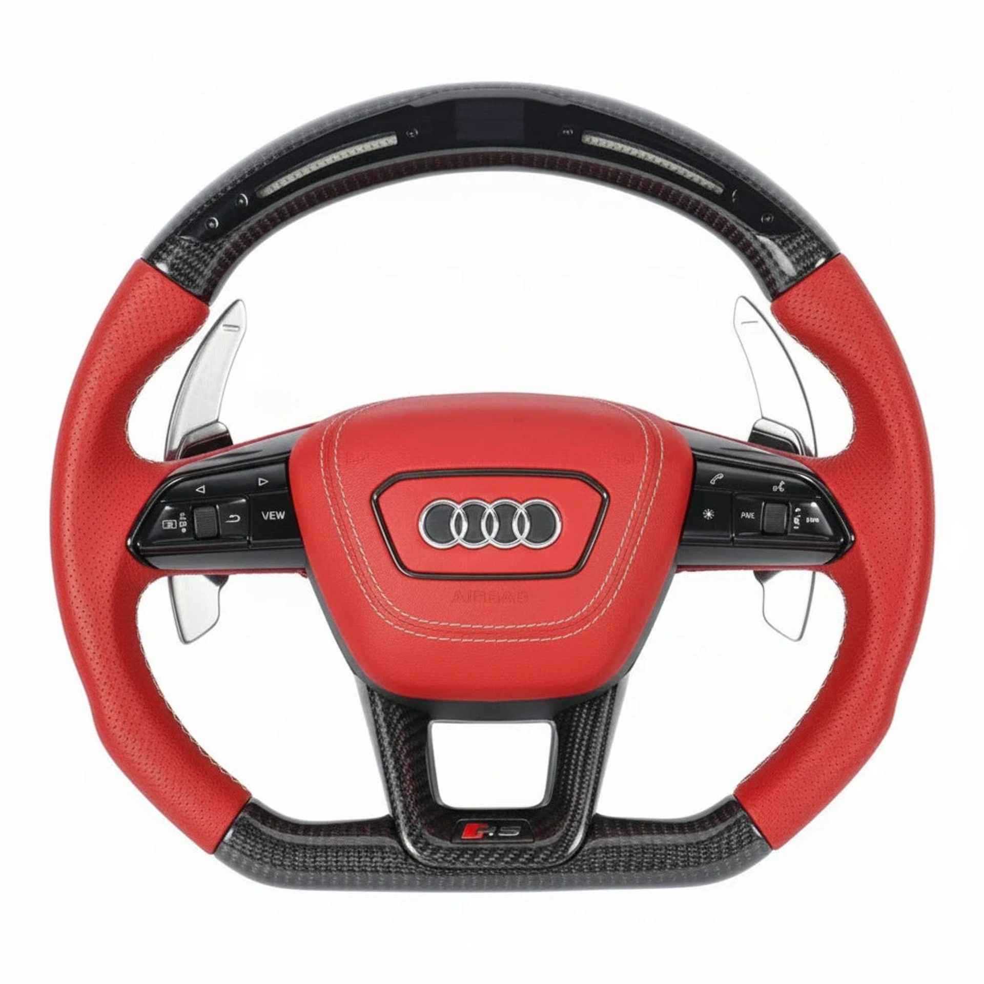 2010-2021 Audi RS6 / RS7 / RSQ8 Style Carbon Fiber Steering Wheel - Customizable