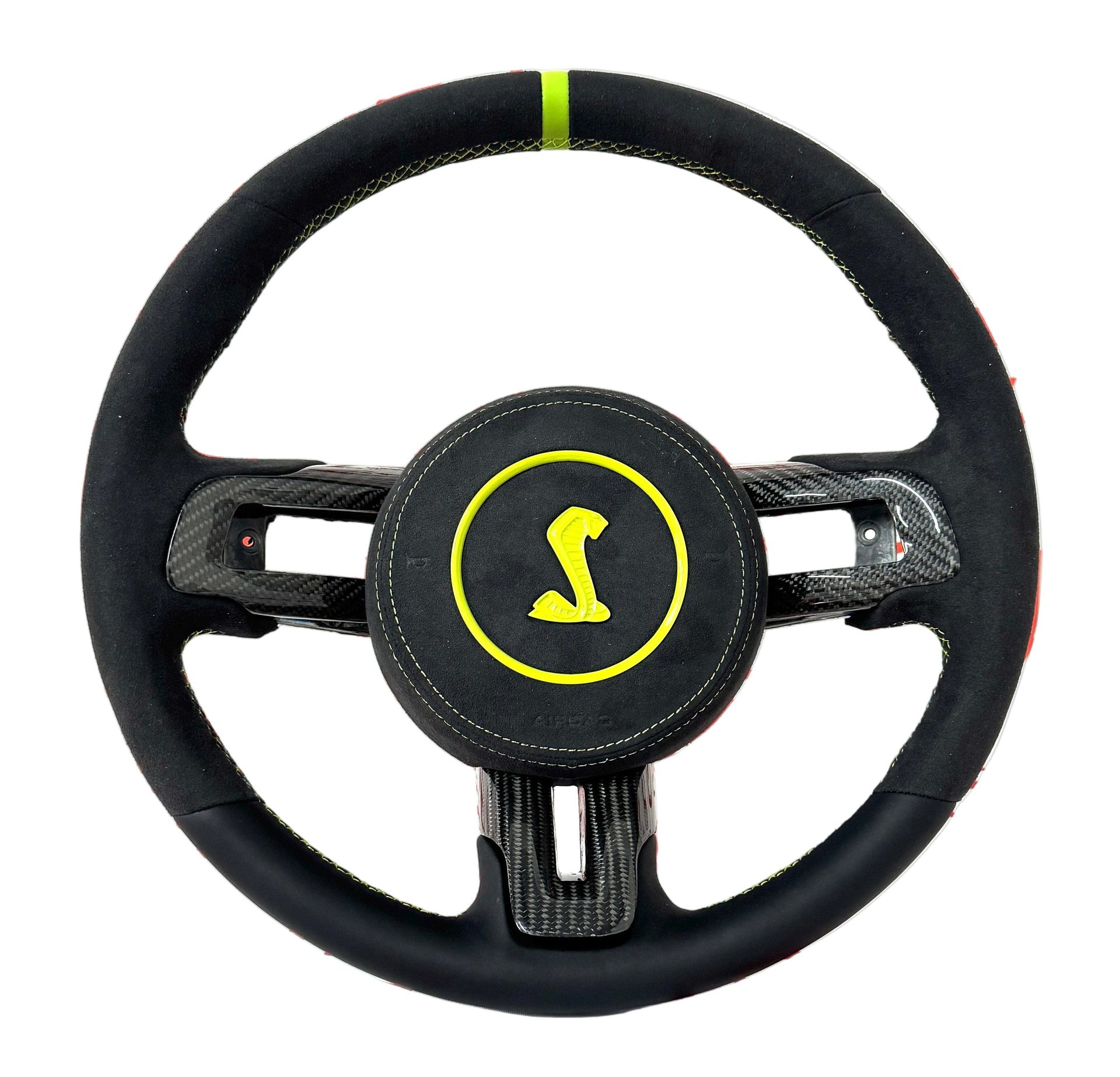 2015–2023 Shelby GT350 / GT500 Carbon Fiber Steering Wheel + Airbag Cover – Preset