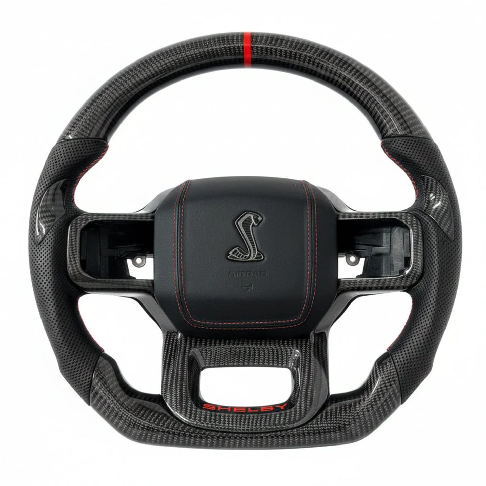 2021-2026 Ford Shelby F150 Carbon Fiber Steering Wheel + Airbag Cover - Preset