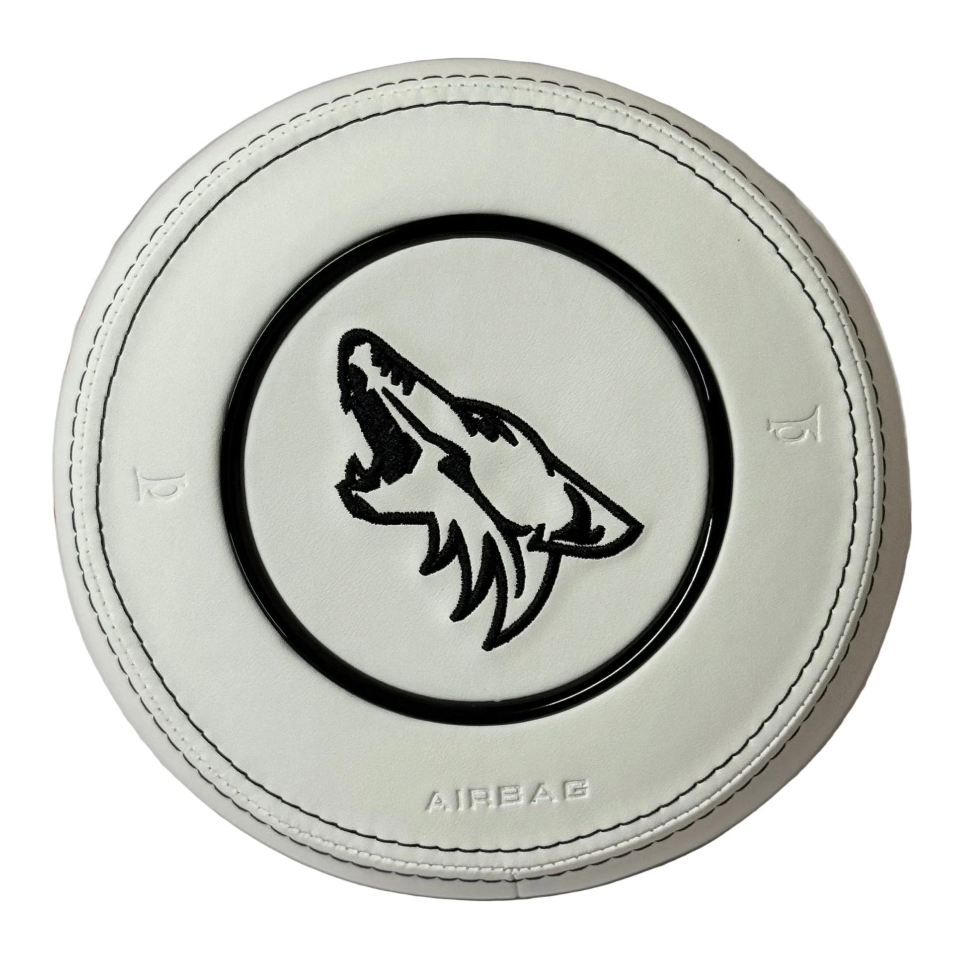 Ford Mustang Coyote Embroidered Airbag Cover - White Leather